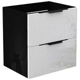 duschspa Waschtisch Unterschrank Waschtischunterschrank Waschbeckenunterschrank Badschrank, 50-120cm Hängeschrank, Matt / Hochglanz schwarz 50 cm x 52 cm x 38.8 cm