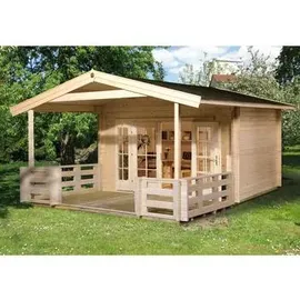 Weka Gartenhaus 137 B 3,80 x 5,00 m natur inkl. Vordach und Terasse
