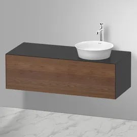Duravit Waschtischunterschrank 1 Auszug 130 x 40,8 x 40,8 cm Graphit Seidenmatt/Amerikanischer Nussbaum