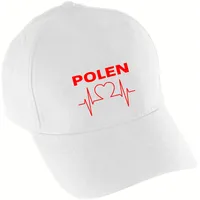 Multifanshop Baseballcap - Polen - Herzschlag - Druck rot