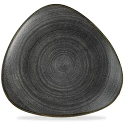 Churchill Super Vitrified Stonecast Raw Black Triangle Plate 26.5cm, 12 Stück