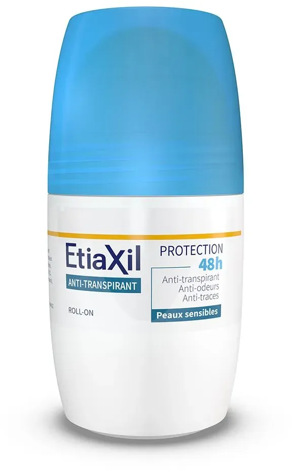 ETIAXIL - Déodorant Anti-transpirant - Traitement Transpiration Modérée - Aisselles - Protection 48h - Roll on - Fabriqué en France 50 ml Rouleau