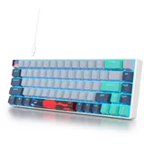 SOLIDEE mechanische Gaming Tastatur 65 Prozent,68 Tasten kompakte mechanische Tastatur RGB Hintergrundbeleuchtung,65 Prozent Tastatur mechanisch QWERTY,Roter Schalter für Win/Mac PC Laptop(68 Shark)