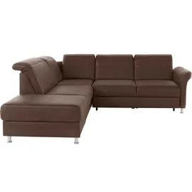 sit&more Ecksofa SIT & MORE "Darwin L-Form", braun (cognac), B:249cm H:83cm T:221cm, Sofas, Ecksofa, inklusive Federkern, wahlweise mit Kopfteilverstellung, Bettfunktion
