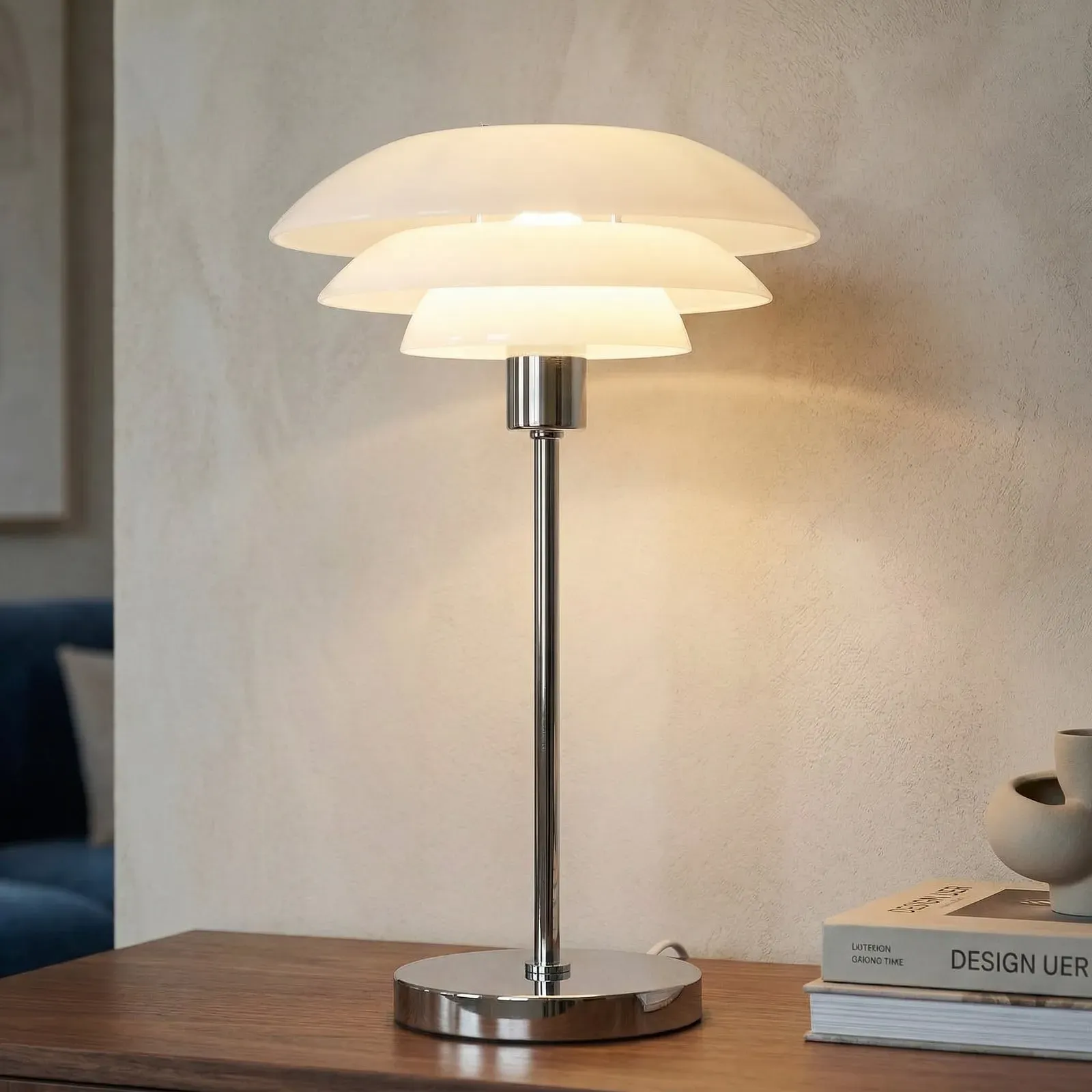 Tischleuchte Dyberg Larsen, DL31, Weiß, für Wohnzimmer, Glas, Skandinavisch - 50