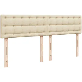 vidaXL Boxspringbett mit Matratze Creme 180x200 cm Stoff