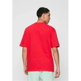 FUBU T-Shirt "Fubu FBMQ12111RED Fubu Varsity T-Shirt", Herren, Gr. S, rot, weiß, schwarz, 100% Baumwolle, bedruckt, loose fit, Rundhals, Shirts T-Shirt