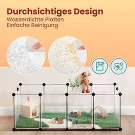 Songmics Kleintierkäfig, Freigehege mit Bodenplatten, 125 x 63 cm, Freizeit, Tierbedarf, Tierzubehör
