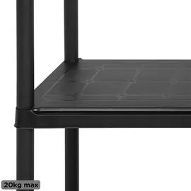 Curver Lagerregal Kunststoff 60 x 30 x 135 cm schwarz 4 Fachböden