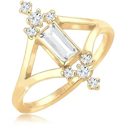 Verlobungsring ELLI PREMIUM "Verlobung Liebe Vintage Topas Edelstein 925 Silber" Gr. 54, gold (gold, weiß), Fingerringe, Damen, 54mm, Silber 925 (Sterlingsilber), 1mm