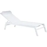 Beliani Gartenliege Weiss 155x66x103