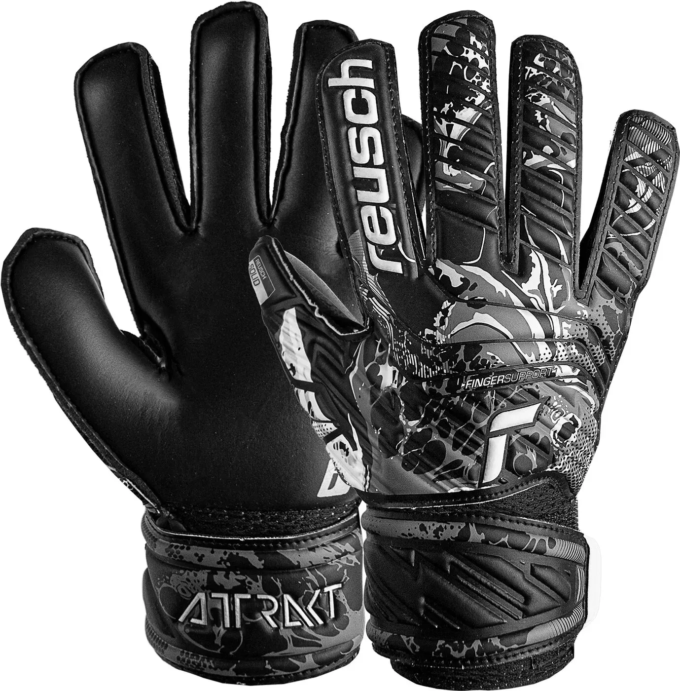 REUSCH Attrakt Solid Finger Support Junior BLACK 4