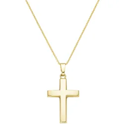 Kreuzkette LUIGI MERANO "Kreuz Anhänger, Gold 585", gold, Halsketten, Damen, 45cm, Gelbgold 585
