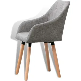 Estexo Esszimmerstuhl Küchenstuhl Stuhl 2er Set Vintage Essstuhl Stoffbezug Holz Grau