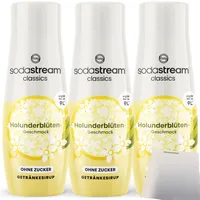 SodaStream Sirup Holunderblüte Geschmack ohne Zucker 3x440ml Flasche usy Block