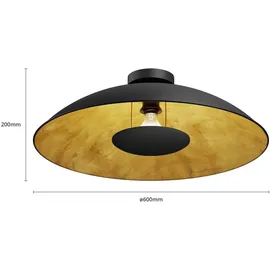 LINDBY Emilienne 1 E27 rund schwarz/gold
