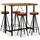 vidaXL 5-tlg. Bar-Set Altholz Massiv, Echtleder und Canvas