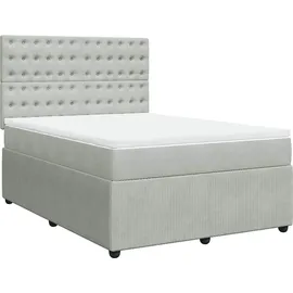 vidaXL Boxspringbett 140 x 200 cm Hellgrau