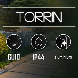 EDO Gartenleuchte Pfosten Aluminium 55 cm 1x GU10 Schwarz