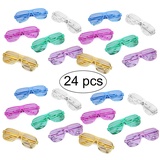 Flanacom Partybrillen 24er Set in 6 verschiedenen Metallic Farben - Partybrille Atzenbrille Scherzbrille Spaßbrillen - Scherzartikel für Geburtstagsparty, Fasching, Karneval, Malle (24er Set)