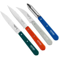 Opinel Essentiels Küchenmesser-Set DU CUISINIER, 4-teilig aus rostfreiem Stahl,