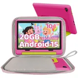 BUFO 10 Zoll 20(3+17)GB RAM+64GB ROM 1280x800 HD-Display Android15 Kinder Tablet (10,1", 64 GB, Android 15, WIFI, Anti-Blaulicht, Vorinstallierte Kinder Lernsoftware, Robustes Design) rosa