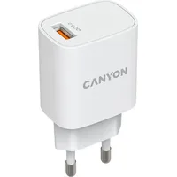 Canyon Ladegerät 1xUSB-A 18W Quick Charge 3.0 white retail (18 W, Quick Charge 3.0), USB Ladegerät