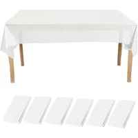 6 Stück Einweg Tischdecke Weiß Papiertischdecke Rolle, 137 x 274 cm Kunststoff Rechteckige Weisse Tischdecken für Party Hochzeit Picknick Geburtstags