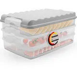 BigDean 3 Stück Aufschnittboxen für Kühlschrank Größe L – Aufbewahrung von Wurst, Käse u.v.m. – stapelbare Aufschnittdosen Germany