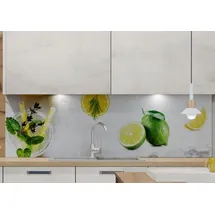 Express Küchen Küchenrückwand Cocktail, (1-tlg) bunt|weiß 180 cm x 55,9 cm