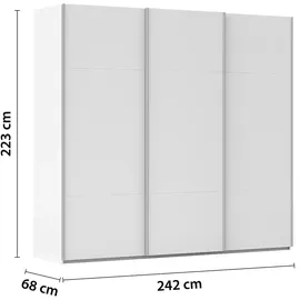 meinSchrank Schwebetürenschrank Regina 242 x 223 x 68 cm Weiß