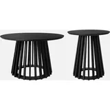 sweeek Couchtisch Schwarz Tannenholz 60 x 60 x 38 cm