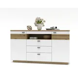 Wohn-Concept Fresno 175 x 97 x 47 cm Weiß / Eiche Artisan