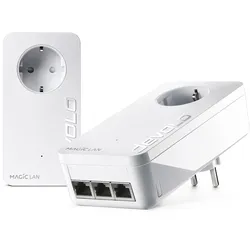 devolo Magic 2 LAN triple Powerline Starter Kit Powerline bis zu 2.400 Mbit/s, 3x Gigabit LAN pro Einheit
