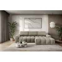 Ecksofa OTTO HOME "AZITA klein optionale Schlafsofa mit Bettkasten, B/T/H: 270/166,5/84cm", beige (taupe), B:270cm H:84cm T:166,5cm, 100% Polyester, Sofas, Ecksofa, L-Form mit Wellenunterfederung, Bubble-Optik, Topseller