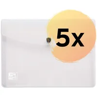 Oxford hawai Brieftaschen A5, aus Kunststoff, transparent, 5er Pack