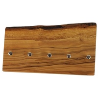 mitienda Schlüsselbrett Schlüsselbrett aus Holz mit Rinde 5 Haken