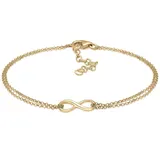 Elli Infinity Armband goldfarben 925 Sterling Silber Größe 18 cm