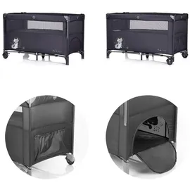 Chipolino Reisebett, Relax 2 Ebenen, Vorderseite absenkbar, Seiteneingang, Tasche schwarz Kunststoff, 60x120 cm, Babymöbel, Babybetten, Reisebetten