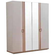 aea Kleiderschrank Eleganter Einbauschrank mit Spiegel 62 x 210 x 180 cm Beige