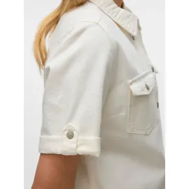 Vero Moda Jeanskleid Kurzarm Unifarben Weiß XL