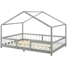 [en.casa] Kinderbett Treviolo 140 x 200 cm Kiefer grau weiß