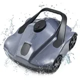 Rosvola - Poolroboter, 5200 mAh Akku, 130 Min. kraftvolle Reinigung, kabelloser Poolsauger, IPX8 wasserdicht, geeignet für Aufstellpools bis 100 m2