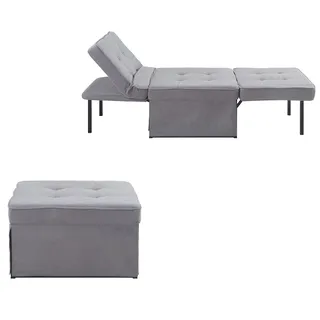 Atlantic Home Collection Hocker Finn Polyester 80 x 43 x 70 cm Grau