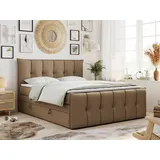MKS Meble Boxspringbett 200 x 200 cm H3 Braun