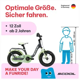 S'COOL niXe 12 Zoll RH 21 cm grau/pastelgrün