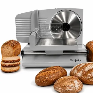 Caryota Brotschneidemaschine elektrisch mit Edelstahlmesser 19 cm, 220 W, Schnittstärke 1–15 mm