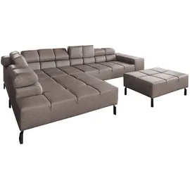 KAWOLA Ecksofa NELSON dunkelbraun Leder
