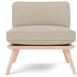 Fredericia Spine Lounge Suite Chair Petit, eiche lackiert / grand linen natur 0024