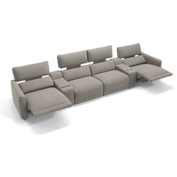 Stoff 4-Sitzer GALA Sofa Heimkino Couch - grau